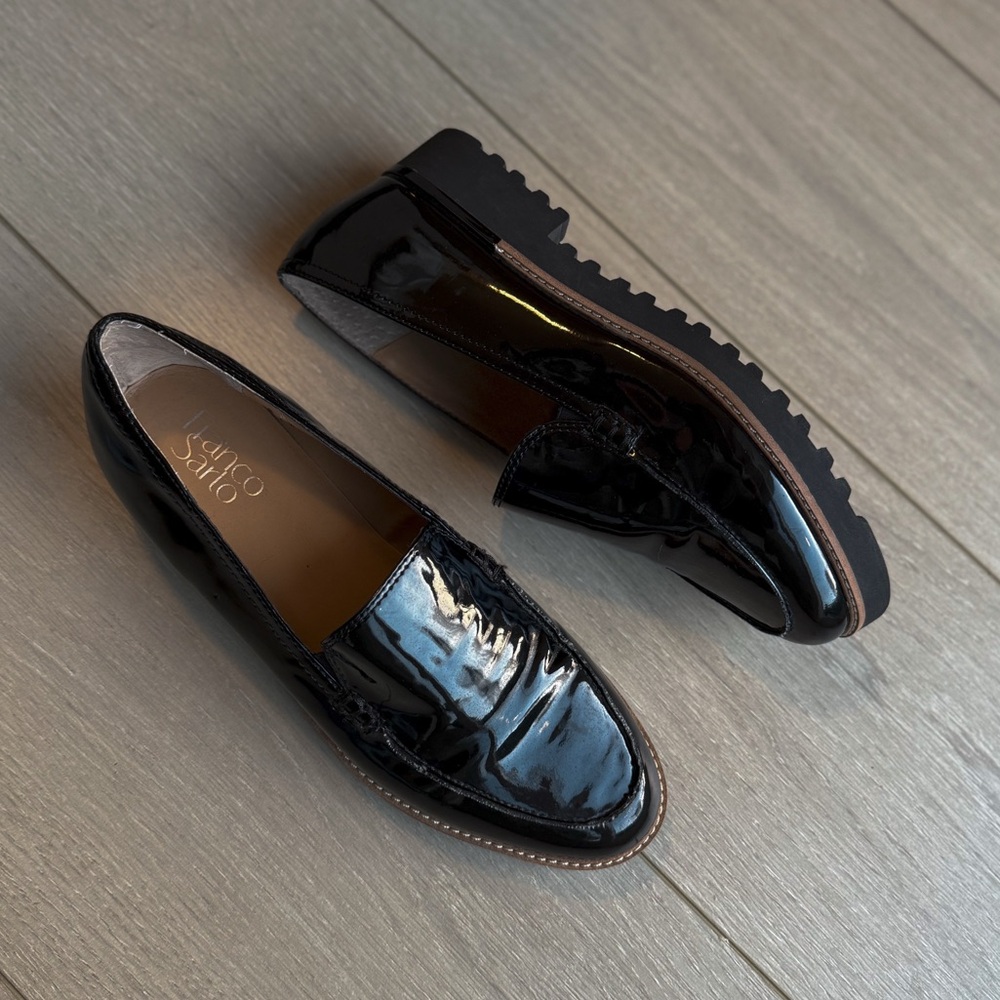 FRANCO SARTO patent black loafers